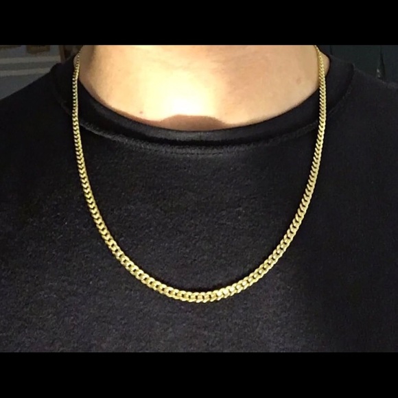 Gold Chain Cuban Link Bundle Set .925 Italy - Picture 7 of 7